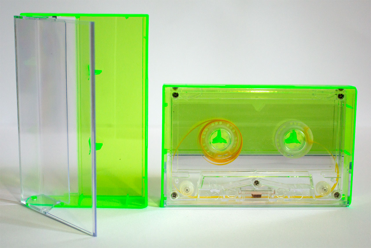 Clear/Fluorescent Green Norelco Case for Audio Cassettes