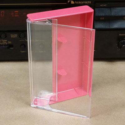 Clear/Rose Norelco Case for Audio Cassettes