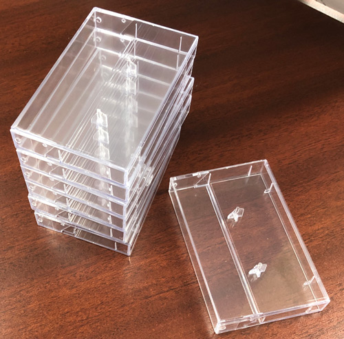 Heavy Duty Clear Cassette Cases, free shipping offer available for Canada and USA