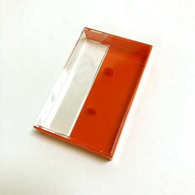 Clear/Red Norelco Case With Square Corners for Audio Cassettes