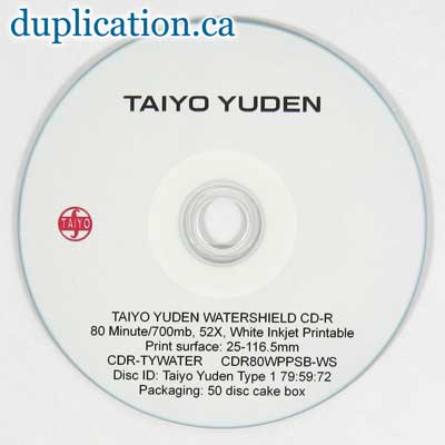 CMC-PRO (formerly Taiyo Yuden) 52X Watershield CD-R (50 pieces)