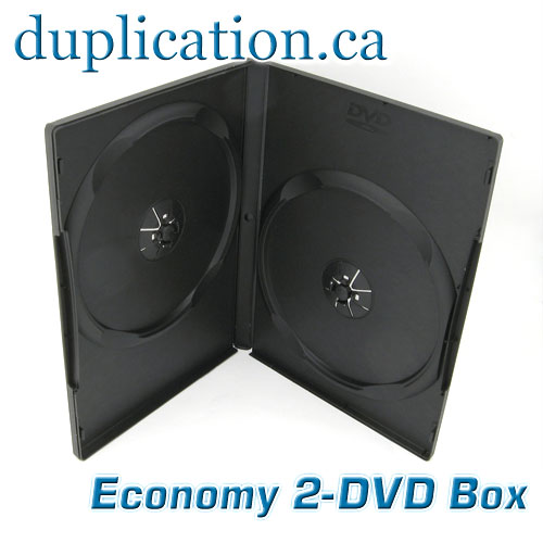 Slim 7mm Black 2-DVD Case with overlay -200 PK