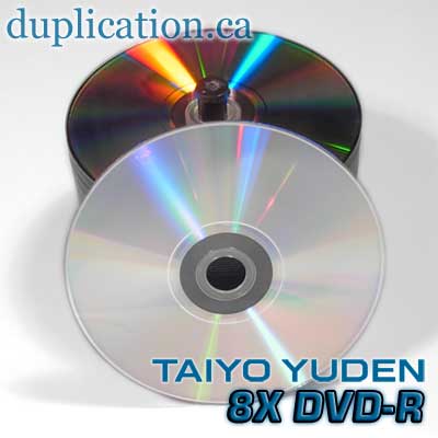 Made in Japan Taiyo Yuden Shiny Silver 8X DVD-R (100 pcs)