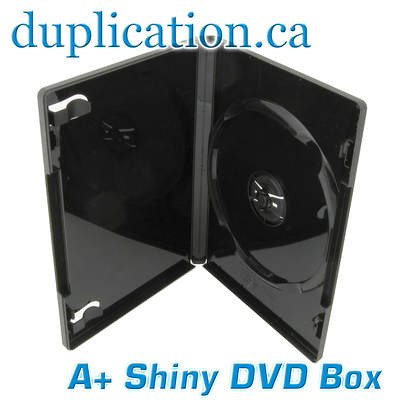 Shiny black DVD case with full outer sleeve