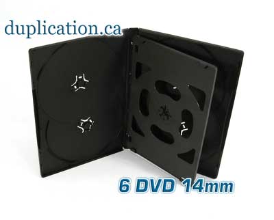 Black 6-DVD Case 14mm with overlay