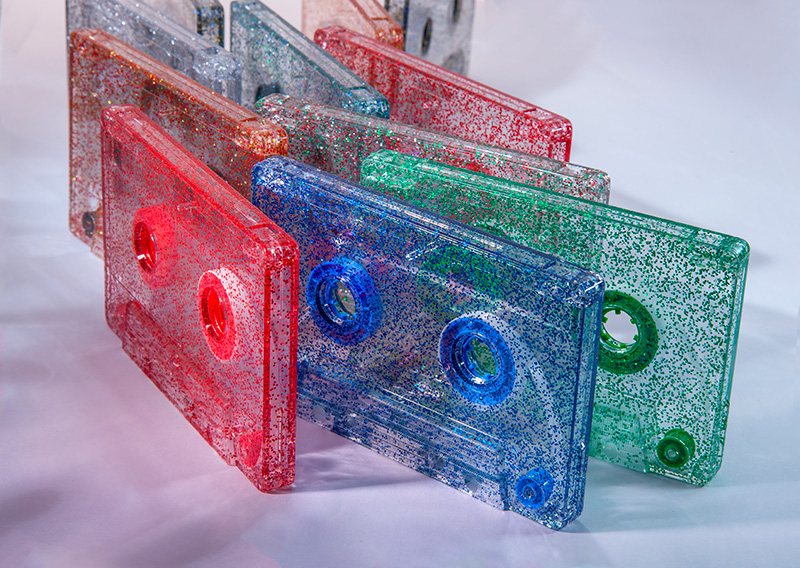 Glitter Cassette Tapes, Blank Custom-Loaded With Music Grade Normal Bias Tape