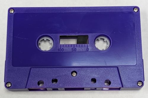 C-39 Purple Opaque W/ Silver Screws (Tabs-out) loaded with chrome tape 