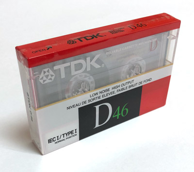 1980s Vintage TDK D-46 High Output Normal Bias Cassette Tape