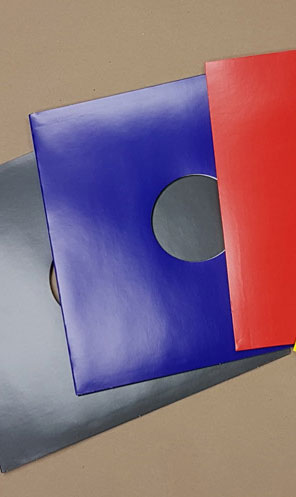 Blue, Red, and/or Grey Record Covers 12" Vinyl Records With Diecut Hole - 10pk