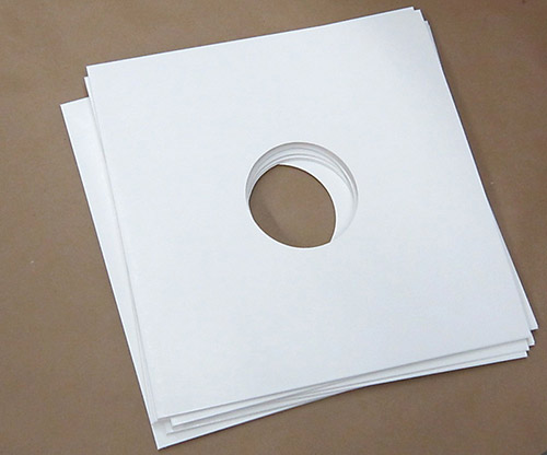 Blank White Glossy Jackets for Vinyl 12" Records With Hole, 20pt - 120 pieces