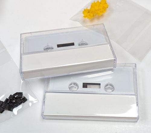 C-30 Pack of 5 Vintage White  Cassettes (Tabs-Out) loaded with super ferro tape 