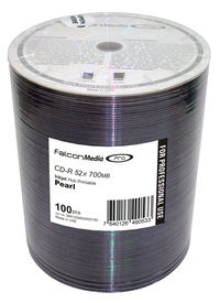 Falcon CD-R 52X Silver Pearl Inkjet Hub Printable 