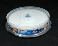 Philips Blu-ray 25GB 6X White Inkjet Printable 10-Pack
