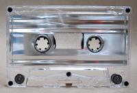 C-50 Clear Silver Foil Cassettes with Chrome Tape