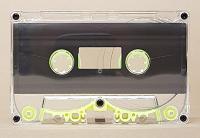 C-36 BASF or Maxell High Bias Tape in Clear High Definition Shells With Lime Hubs