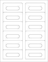 Audio Cassette Labels - 12 Up, Square Bottom Corners, Recycled Matte White
