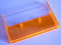 Clear/Fluorescent Orange Norelco Case for Audio Cassettes