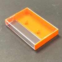 Clear/Orange Cassette Cases with square corners