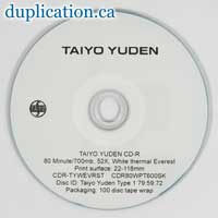 Rimage (Taiyo Yuden) CD-R, 52X, White Thermal (EVEREST), 100-Disc Tape Wrap 2001631