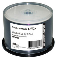 Falcon DVD+R DL 8.5GB 8X White Thermal Hub Printable (Everest and Teac P55)
