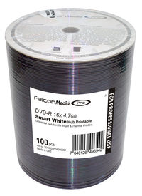 Falcon Pro DVD-R 16X Smart White Inkjet Hub Printable