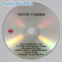 CMC PRO (Taiyo Yuden) 16X DVD-R, Silver Inkjet, 100pk, (Hub Printable)
