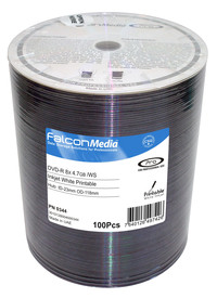 Falcon DVD-R 8X White Inkjet Hub Printable