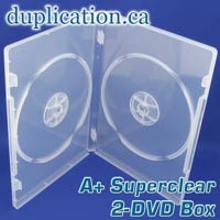 A+ Super clear standard size 2-DVD box with overlay