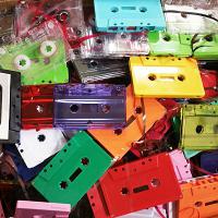 18 LBS (approx 250) Colorful Audio Cassettes for Art