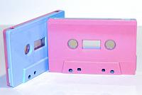 C-30 Bicolor Pink and Blue Audio Cassettes with Hi-Fi Music-Grade Audio Tape