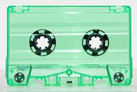C-20 Green Transparent Audio Cassettes with Hi-Fi Music-Grade Audio Tape