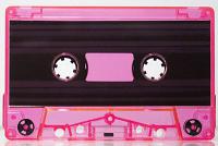 C-50 Flo Pink Tinted Sonic Tabs Out Audio Cassettes with Hi-Fi Music-Grade Audio Tape