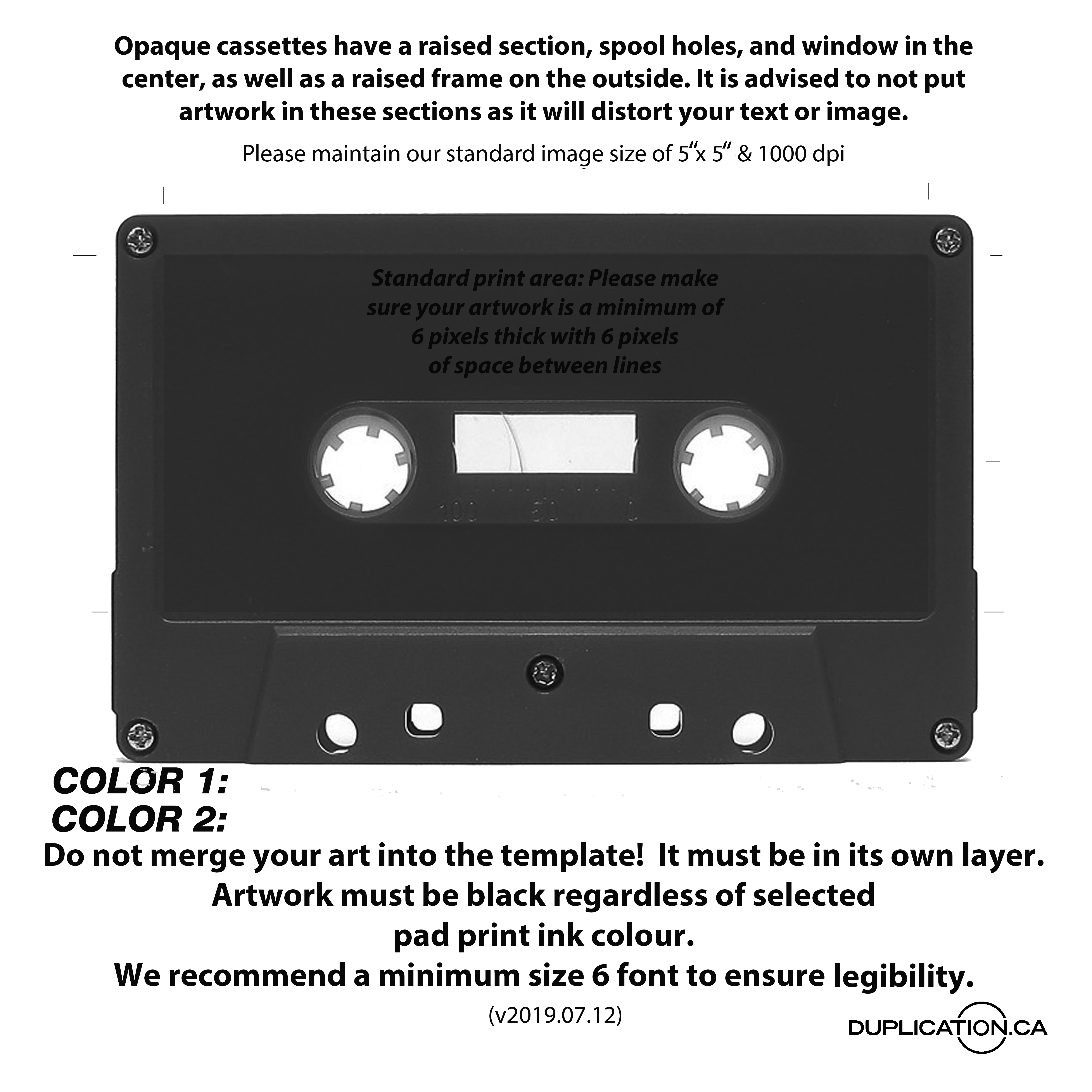 Cassette Tape Cover Template