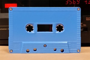 Azure blue cassette with brick pattern